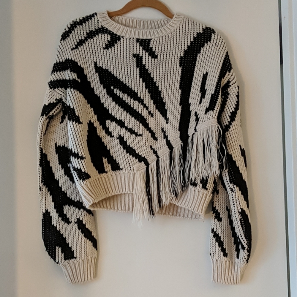 Topshop Long Sleeve Crop Sweater